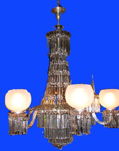 Antique Lighting Dealer Gas Solar An Exceptional American Crystal Gas Chandelier Size 40 Wide And 52 Tall Six Arm Hundreds Of Original Cut Glass Prisms Reflect The Light In A Dazzling